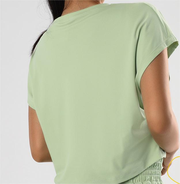 Summer Sexy Yoga T shirt Quick Drying Clothes Loose Breathable Short Sleeve Outdoor Running Sports Workout Clothes