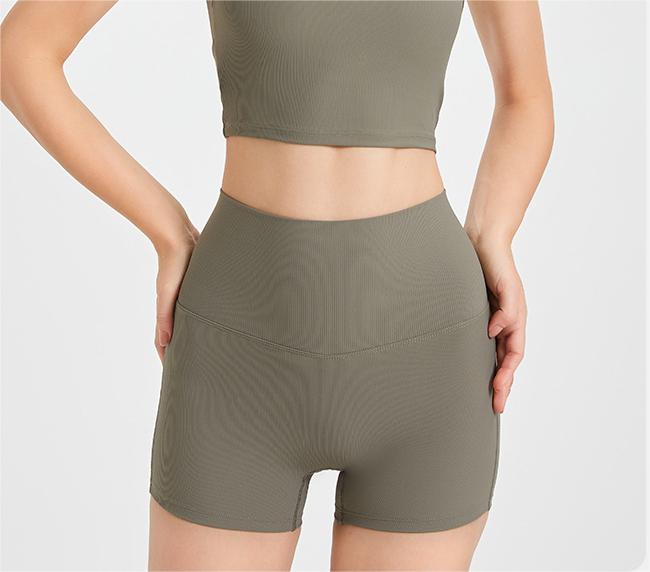 Short de yoga taille haute dos croisé, effet ventre plat et hanches galbées, short de sport sans coutures pour femme, pantalon de fitness à séchage rapide