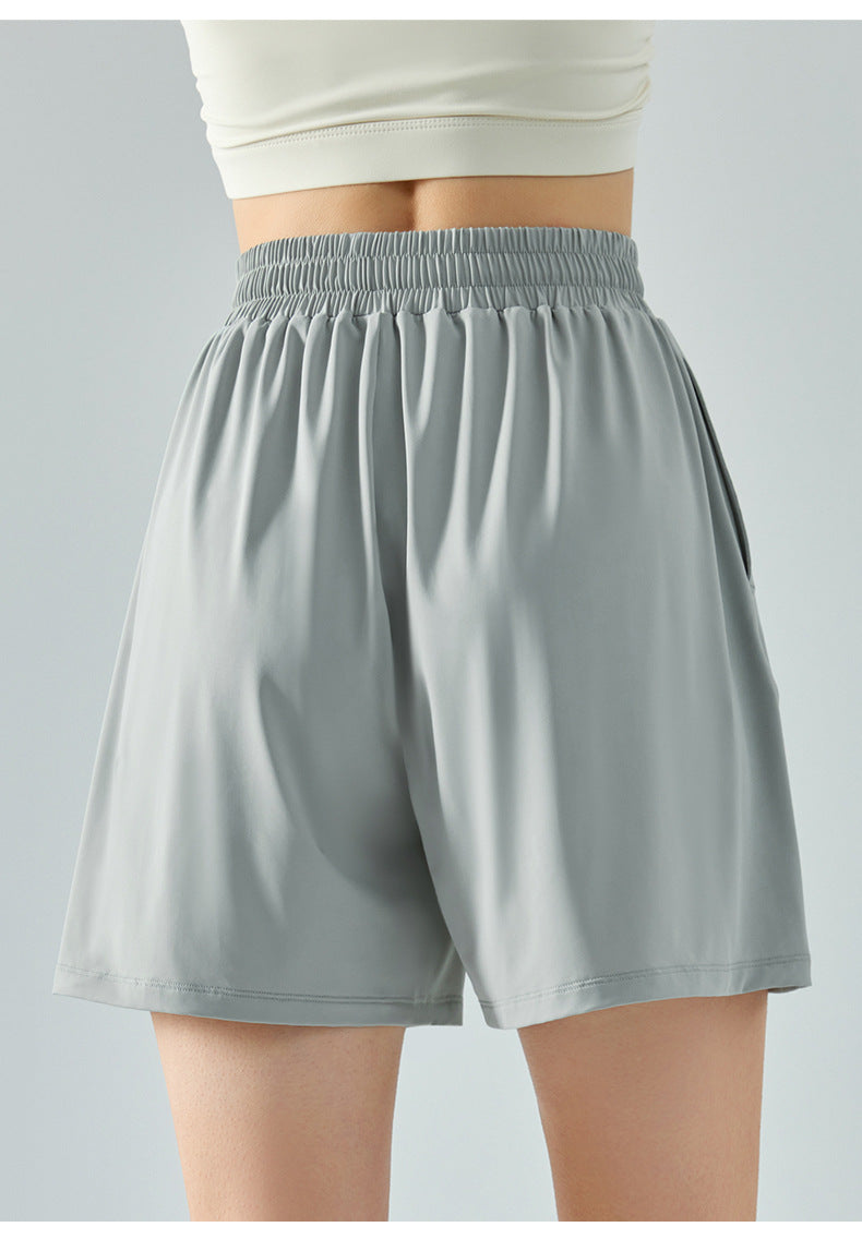 Cool Sunscreen Yoga Shorts Elastic Waist Slimming Loose Outdoor Running Breathable Workout Shorts