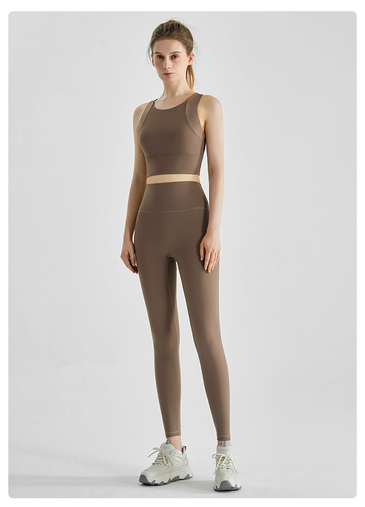 High-Strength Sports Underwear Vest High Waist Hip Lift Running Trousers Fitness Yoga Wear Suit