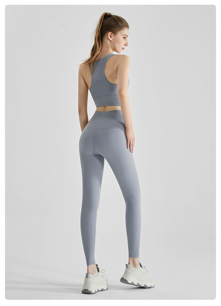 High-Strength Sports Underwear Vest High Waist Hip Lift Running Trousers Fitness Yoga Wear Suit