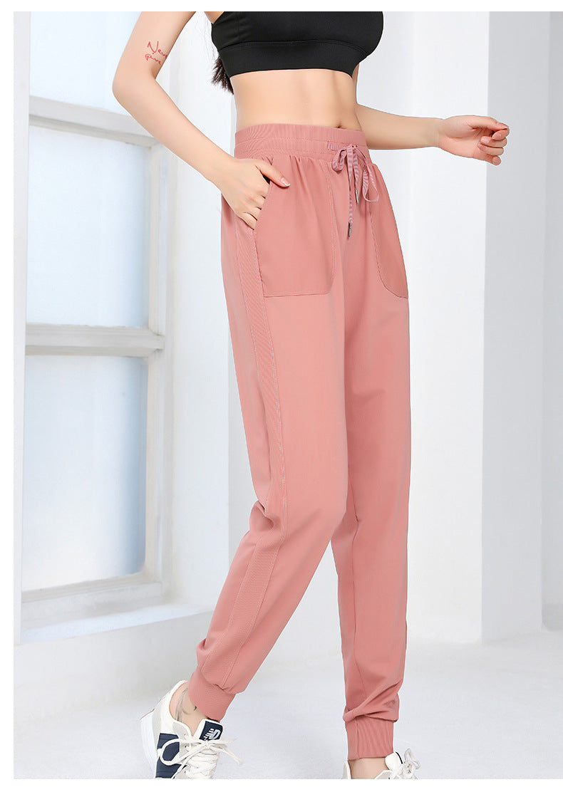 Loose Yoga Sports Pants Women Ankle-Tied Breathable Quick Drying Draping Running Fitness Casual Trousers Sweatpants Women