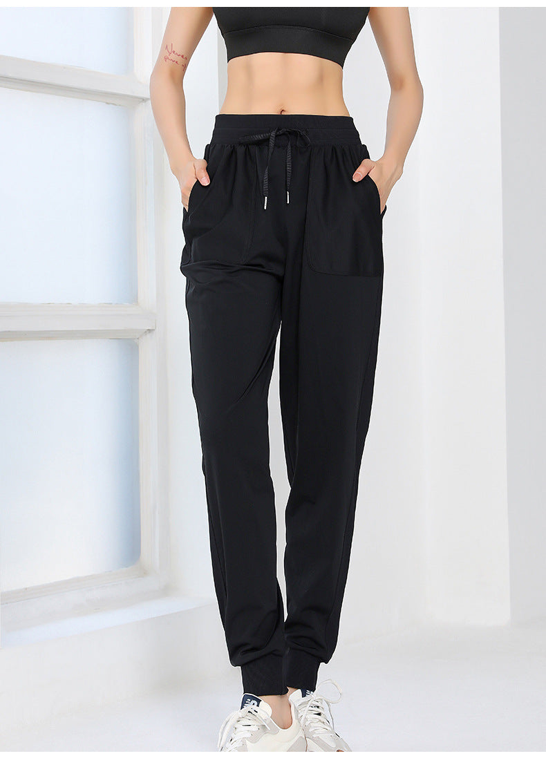 Loose Yoga Sports Pants Women Ankle-Tied Breathable Quick Drying Draping Running Fitness Casual Trousers Sweatpants Women