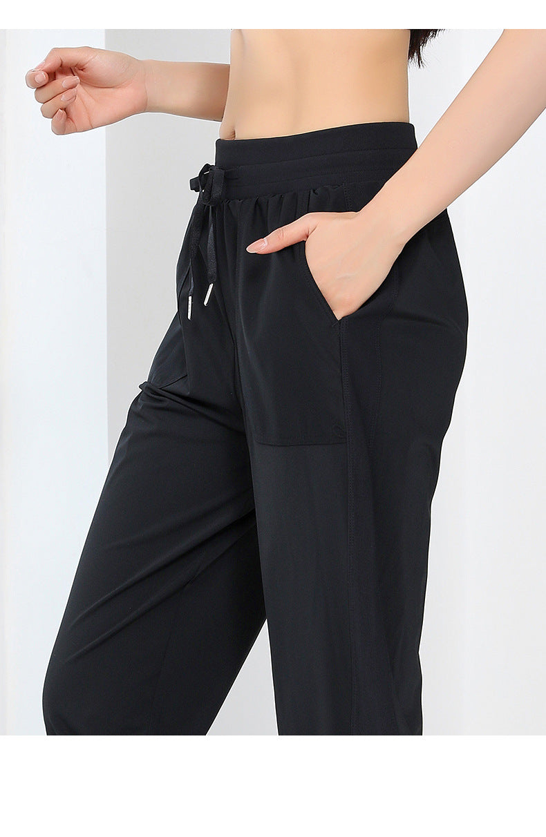 Loose Yoga Sports Pants Women Ankle-Tied Breathable Quick Drying Draping Running Fitness Casual Trousers Sweatpants Women