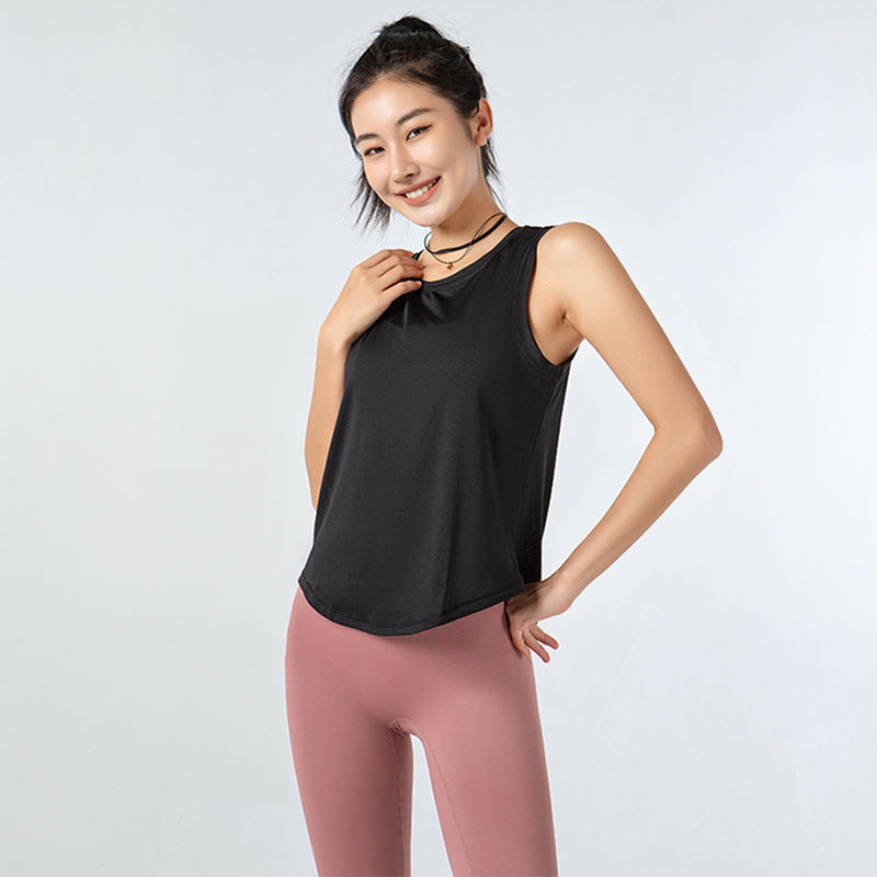 Chaleco deportivo de verano para mujer, ropa fina de secado rápido, para yoga, manga corta, sin mangas, para correr, entrenamiento, blusa holgada, camiseta