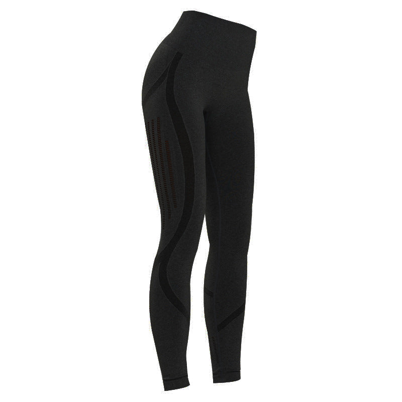 Pantalon de fitness taille haute sans coutures pour femme, pantalon de yoga skinny push-up, séchage rapide, coupe ajourée