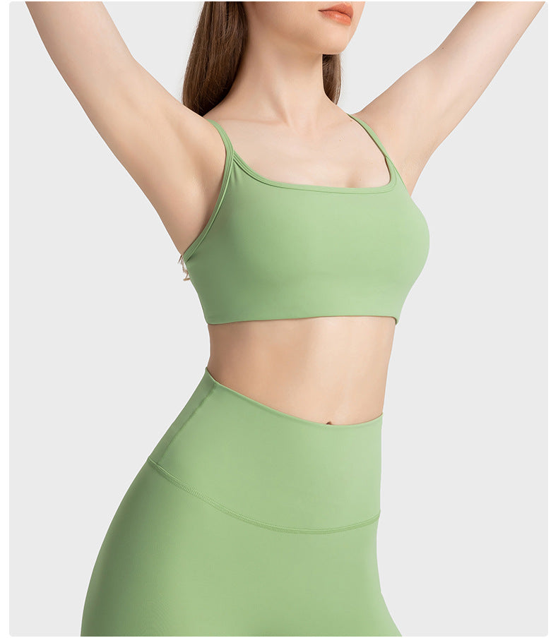 Thin Strap Crossing Hollow Out Cutout Out Beauty Back Exercise Bra Bra Low Intensity Yoga Pilates Sports Underwear