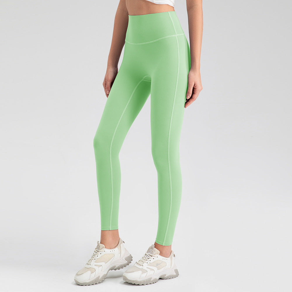 Summer Yoga Pants Women High Waist Peach Hip Nude Feel Breathable Tights Fitness Running Sports Ninth Pants