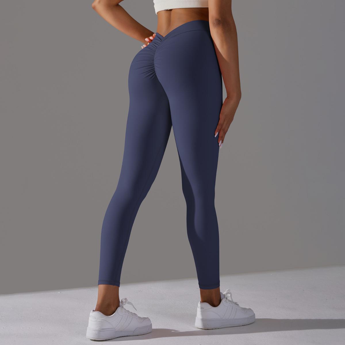 Feel Skin Hip Raise Yoga Pants No Embarrassment Line Leggings High Waist Stretch Fitness Sports Ninth Pants Women