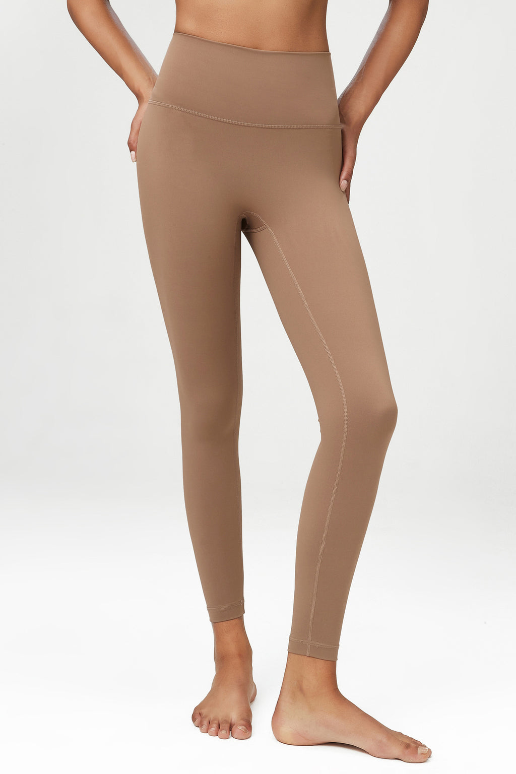 Nude Feel High Waist Aerobic Yoga Pants Women Elastic Waist with Pocket Tight Exercise Workout Pants