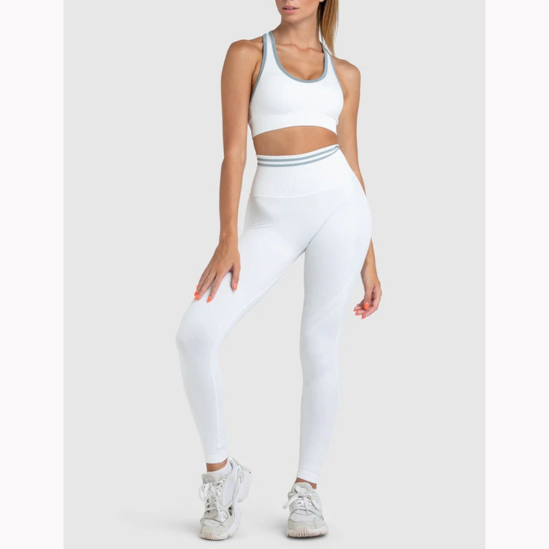 Legging sans coutures, pantalon de fitness taille haute, pantalon de course et de yoga pour femme, ensemble soutien-gorge et brassière de sport à haute élasticité