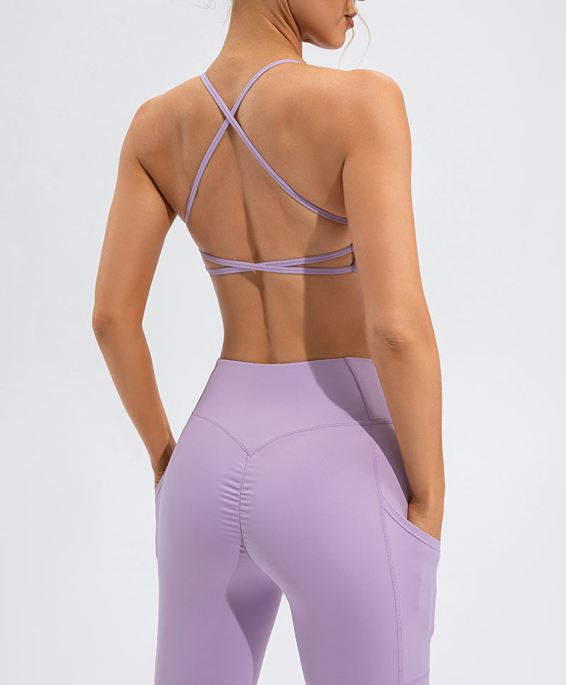 Sujetador de yoga Nude Feel para mujer, ropa interior deportiva a prueba de golpes, push up, espalda de belleza, sujetador de fitness