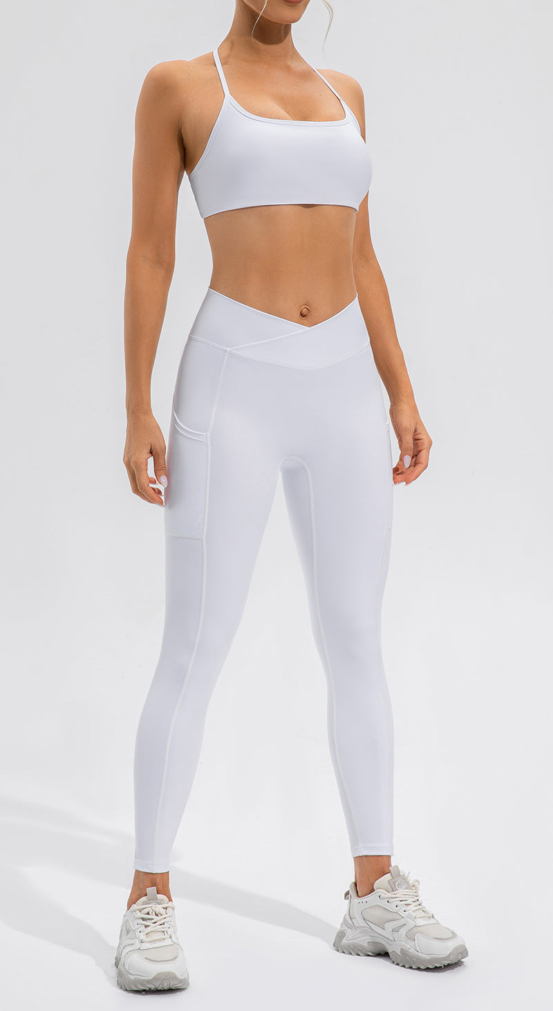 Combinaison de yoga sans manches couleur chair, effet bonne mine, séchage rapide, idéale pour le fitness et la course à pied. Femme.