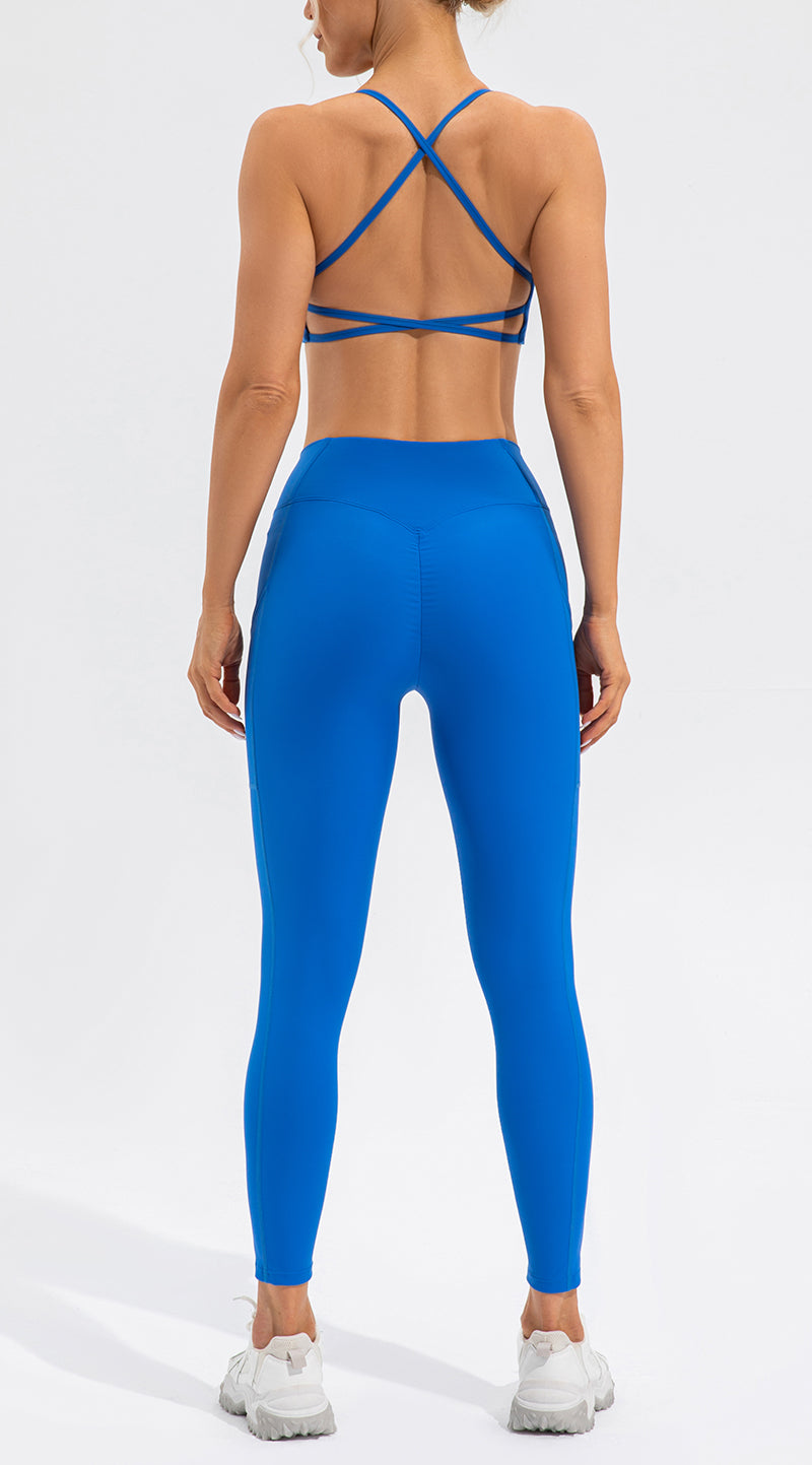 Combinaison de yoga sans manches couleur chair, effet bonne mine, séchage rapide, idéale pour le fitness et la course à pied. Femme.