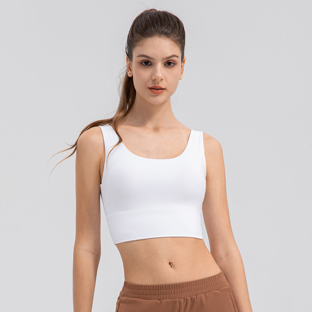 Sujetador de yoga para mujer, de resistencia media-alta, a prueba de golpes, transpirable, para correr, entrenamiento, ropa interior deportiva de alta elasticidad con tacto color piel.