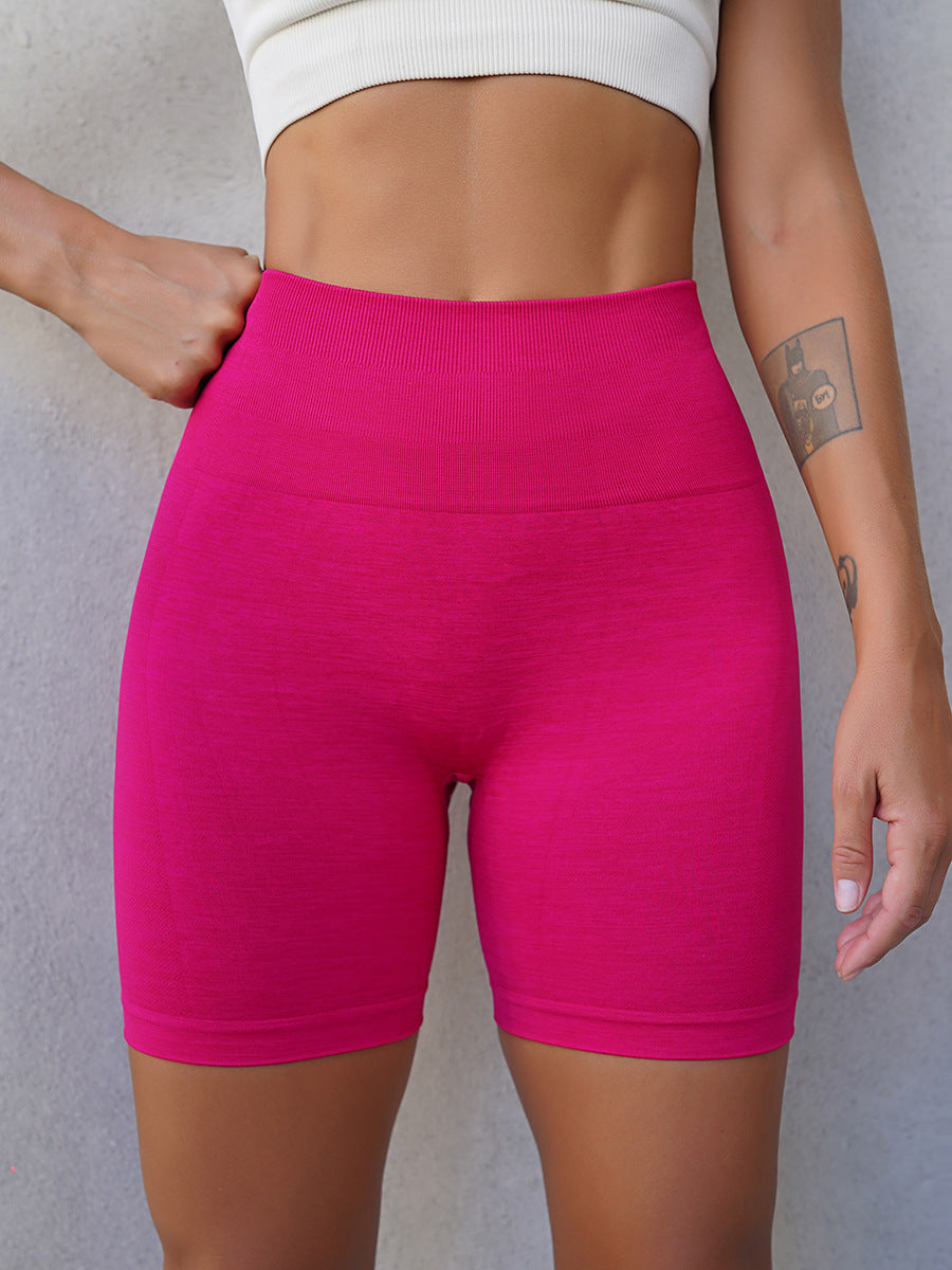 Hip Raise Yoga Pants Women High Waist Running Exercise Shorts Outer Wear Nude Feel Fitness Trousers