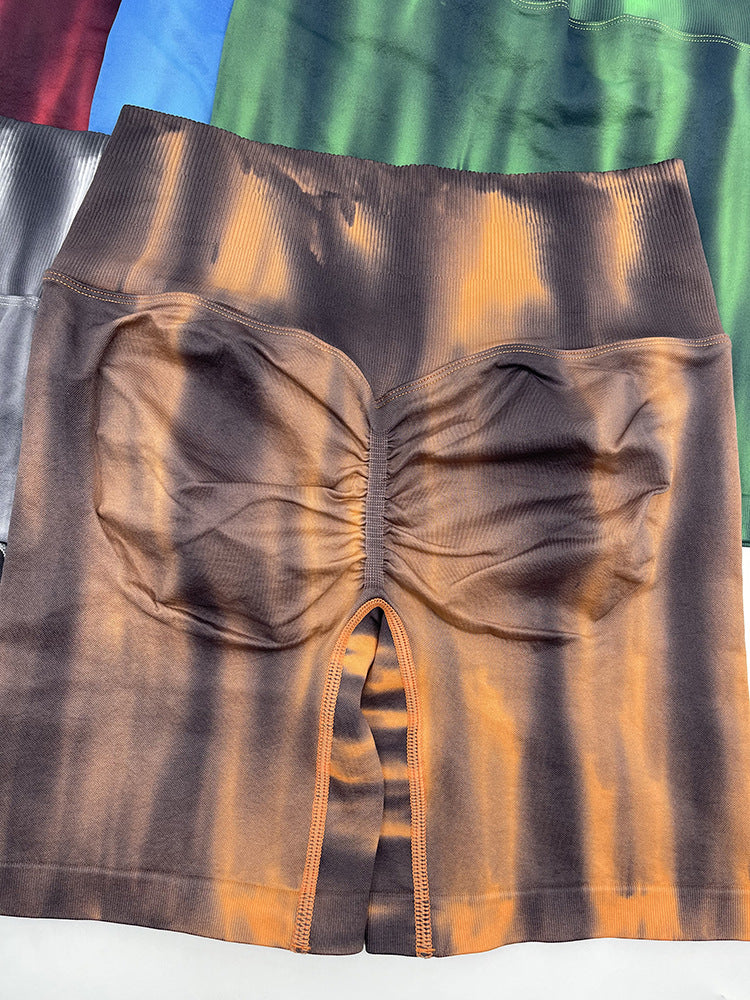 Tie Dye High Waist Slim Yoga Trousers Moisture Wicking Quick Drying Sports Tights Women