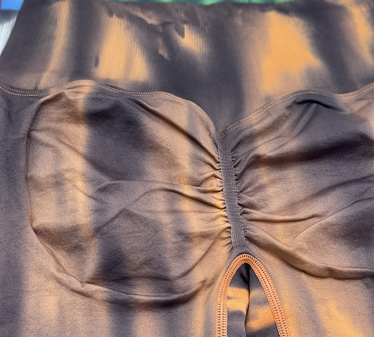 Tie Dye High Waist Slim Yoga Trousers Moisture Wicking Quick Drying Sports Tights Women