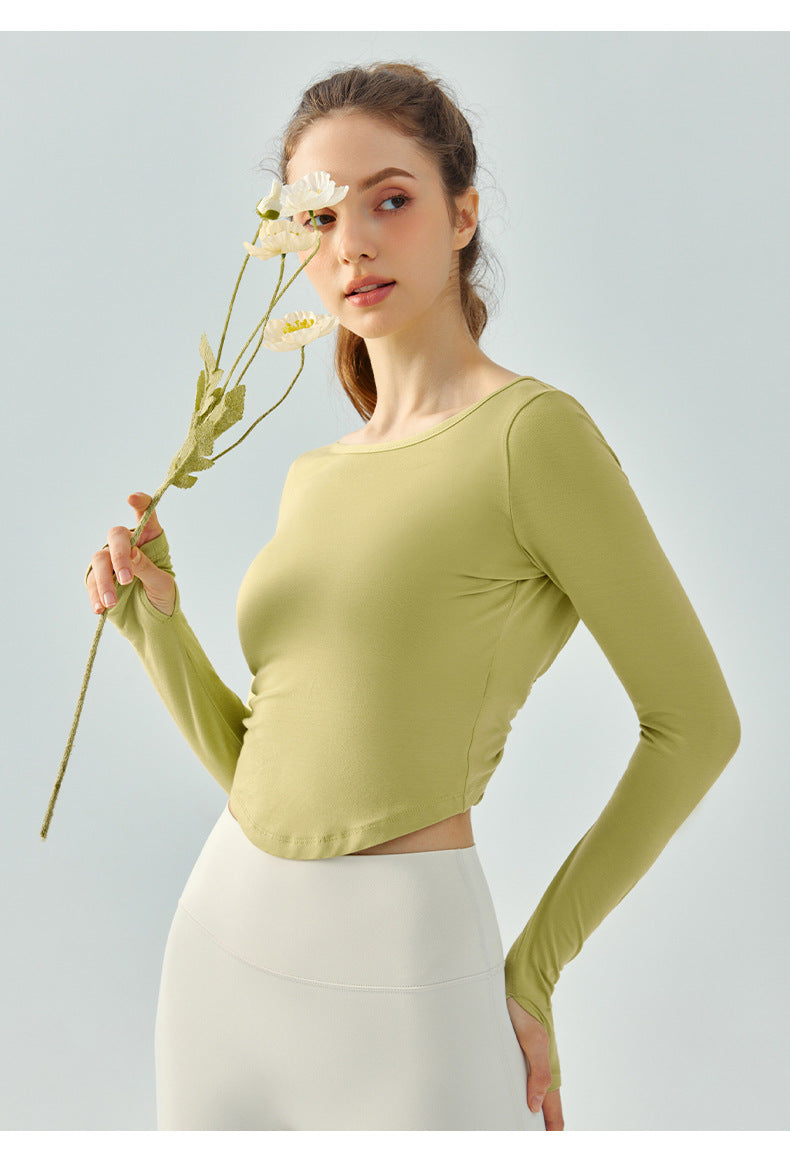 Lightweight Quick Drying Exercise Top Blouse T shirt Women Loose Casual Workout Top Slim Fit Slimming Long Sleeves Yoga Clothes