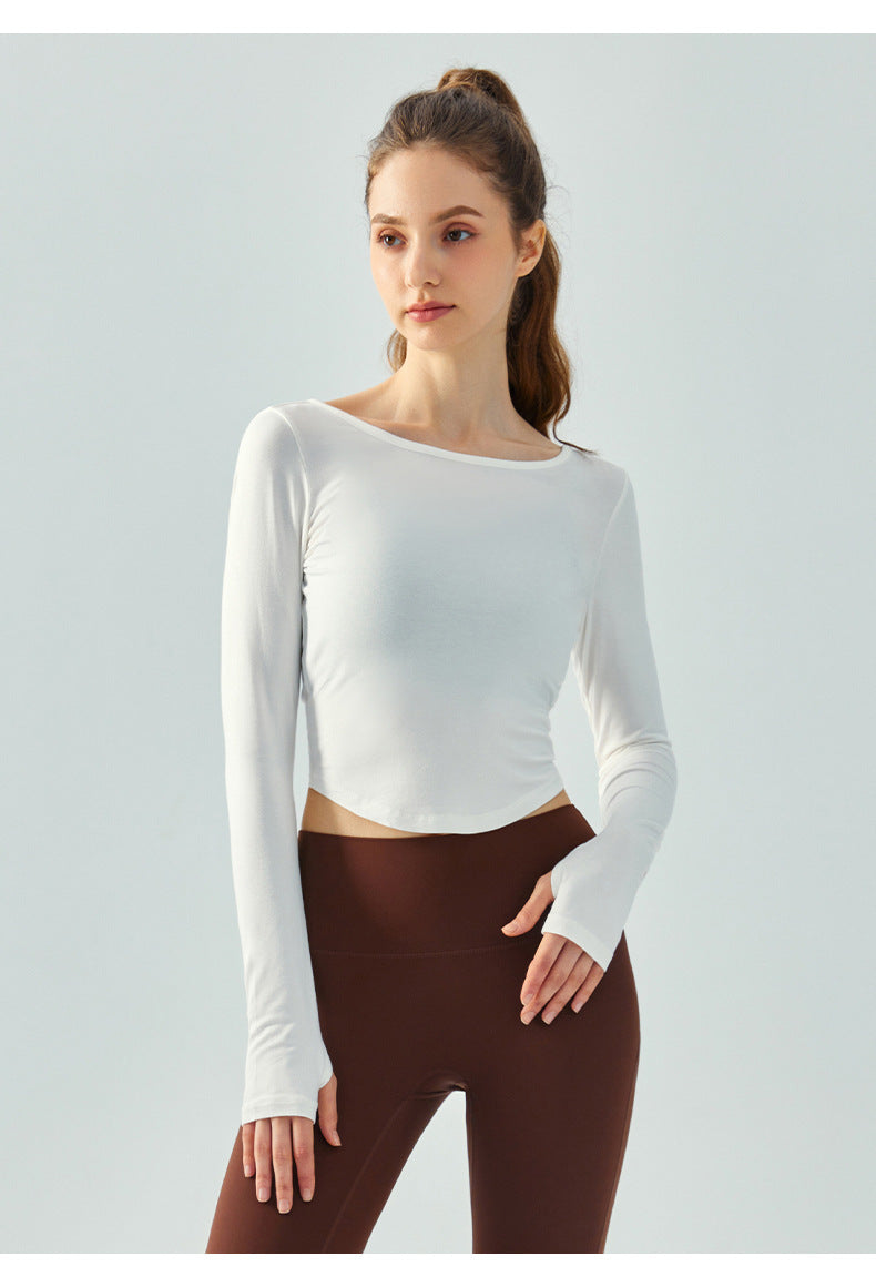 Blusa ligera de secado rápido para ejercicio, camiseta holgada informal para mujer, top ajustado para entrenamiento, ropa de yoga de manga larga