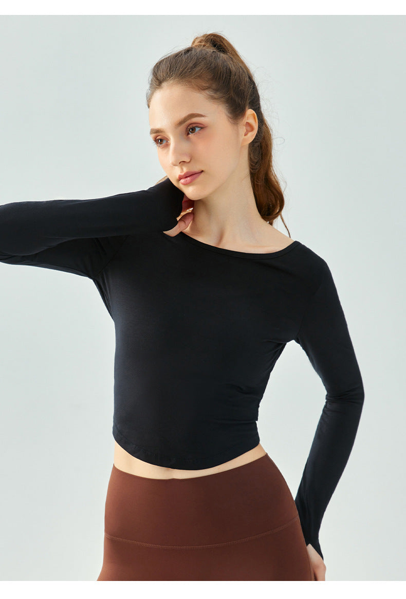 Blusa ligera de secado rápido para ejercicio, camiseta holgada informal para mujer, top ajustado para entrenamiento, ropa de yoga de manga larga