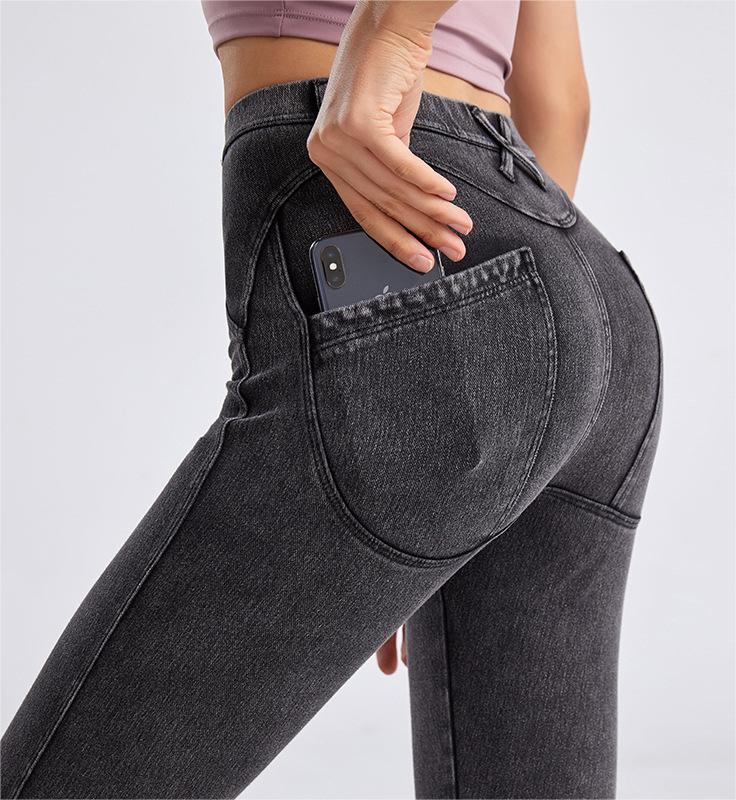 High Waist Straight Yoga Jeans for Women Spring Summer Slimming Tight Fitting Korean Casual Pencil Pants
