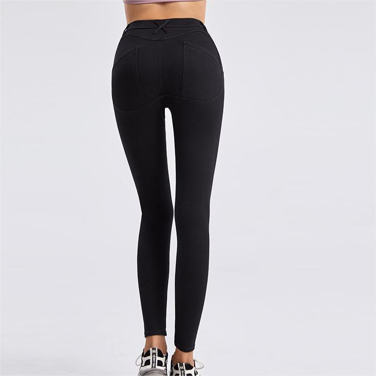 High Waist Straight Yoga Jeans for Women Spring Summer Slimming Tight Fitting Korean Casual Pencil Pants