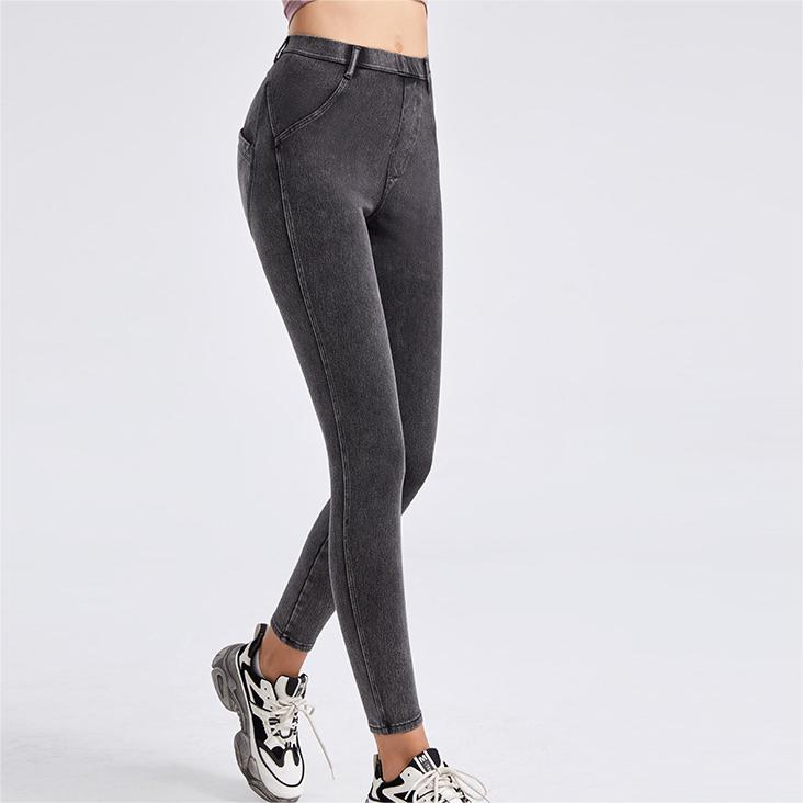 High Waist Straight Yoga Jeans for Women Spring Summer Slimming Tight Fitting Korean Casual Pencil Pants
