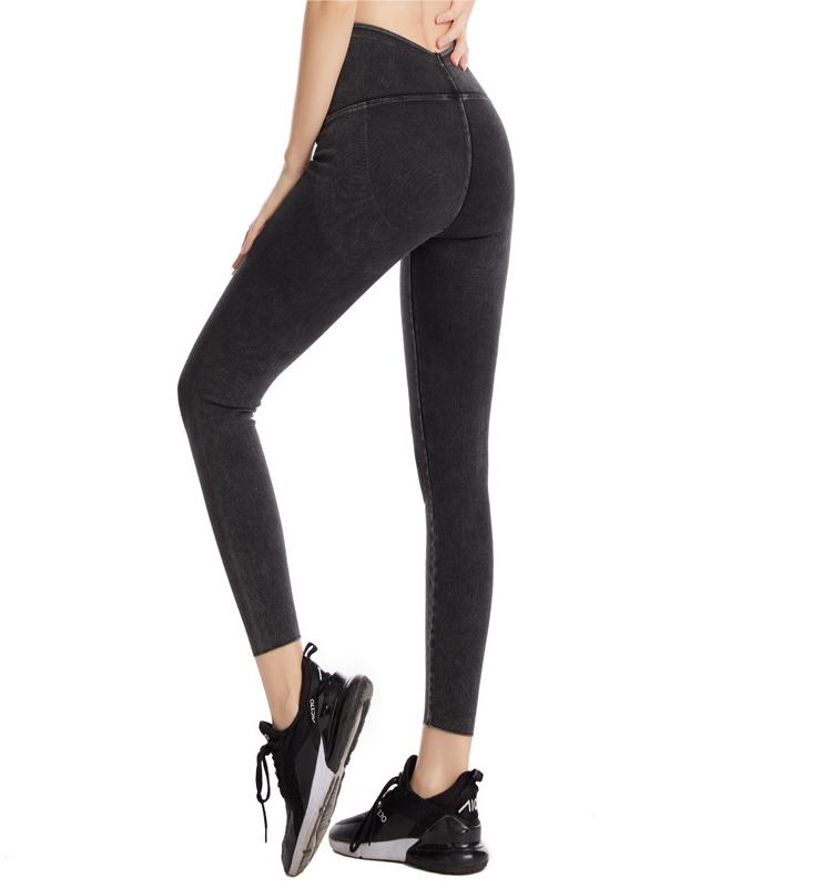 Spring Summer Denim Yoga Weight Loss Pants Women High Waist Slimming Hip Raise Outer Wear Tight Stretch Belly Compression Casual Pants