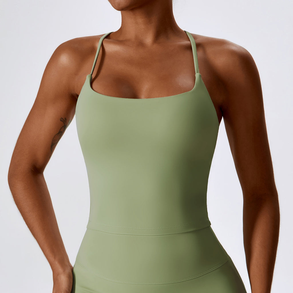 Sollinarry Nude Feel Beauty Back - Chaleco de yoga para mujer, ropa interior, blusa, sujetador deportivo para exteriores, chaleco de entrenamiento para correr para mujer