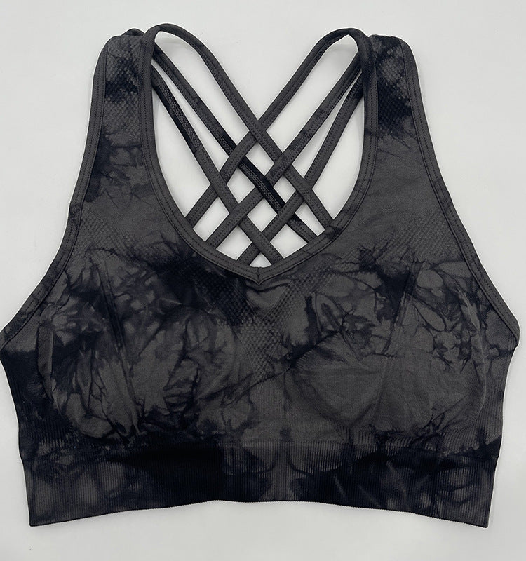 Summer Tie Dye Fitness Yoga Suit Skinny Hip Raise Breast Shaping High Waist Yoga Clothes Sports Tight Clothes