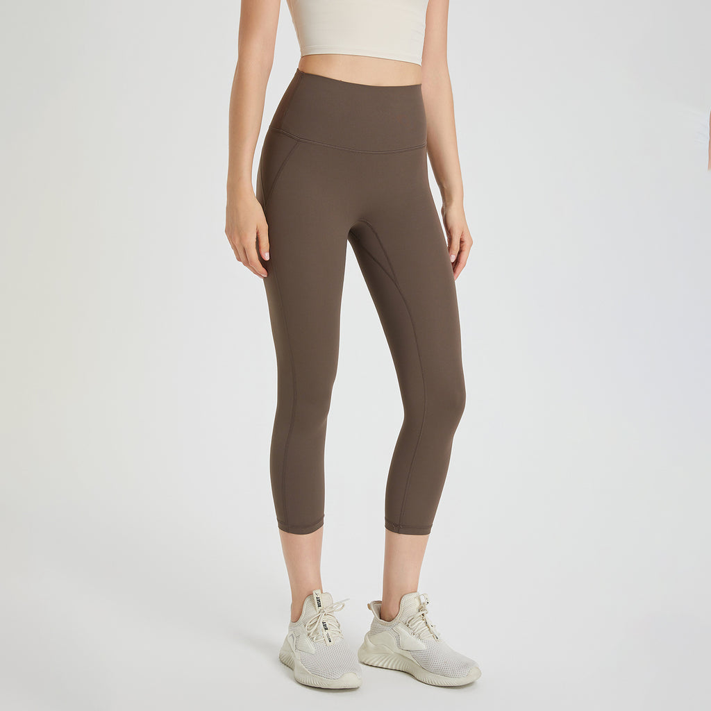 Pantalon de yoga une pièce Wear Free Underwear Zero Sense sans coutures, effet nude, taille haute, effet push-up, pour le fitness et le sport.