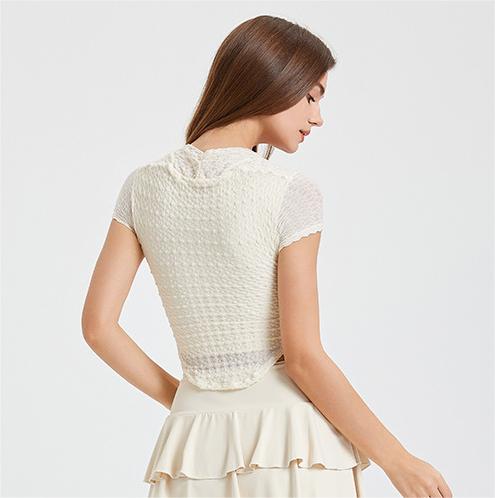 Camiseta elástica de manga corta con almohadilla fija para el pecho que combina con todo, ropa de yoga para mujer, ropa de fitness transpirable, camiseta de verano