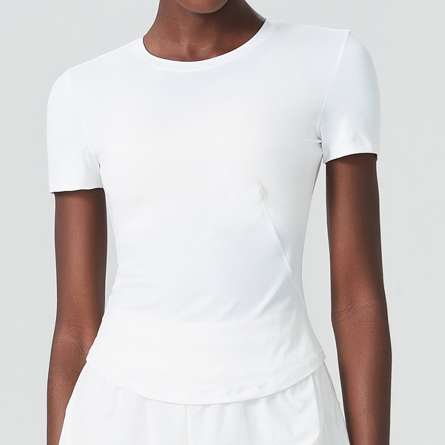 Cold Cover Skinny Exercise Top Women Small Waist Short Sleeve Yoga Suit Top Slim Fit Quick Drying Fitness T shirt