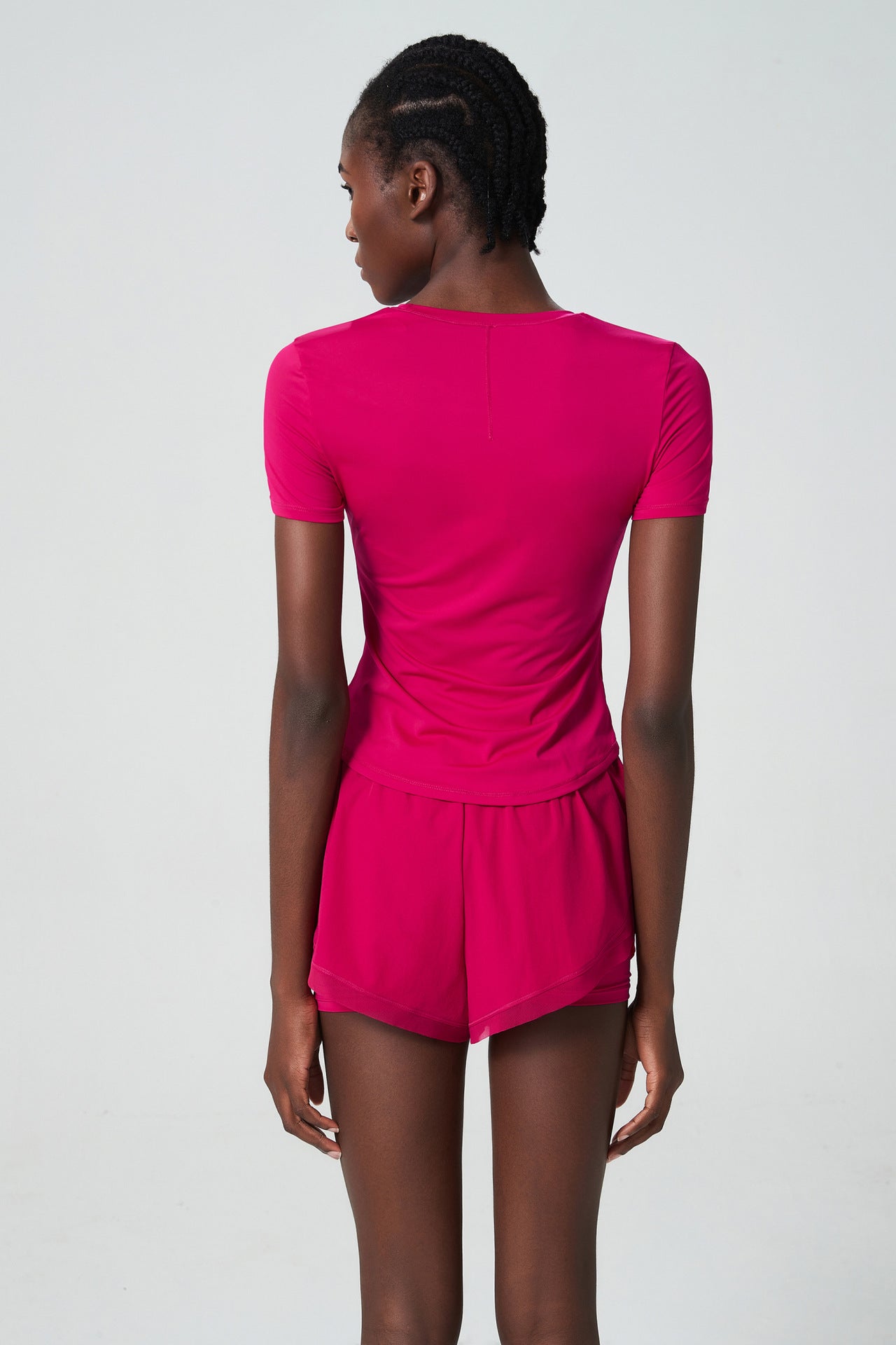 Cold Cover Skinny Exercise Top Women Small Waist Short Sleeve Yoga Suit Top Slim Fit Quick Drying Fitness T shirt