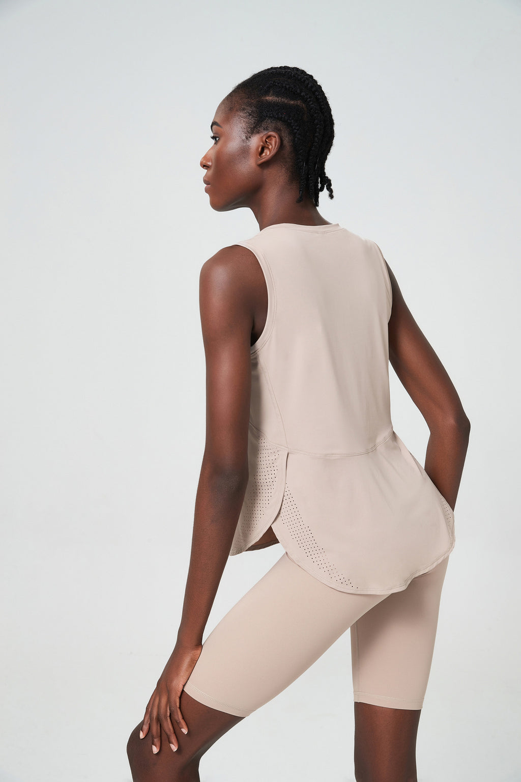 Running Sleeveless Tank Top Shorts Workout Clothes Set High Waist Yoga Sportswear Two Piece Set Cycling Pants