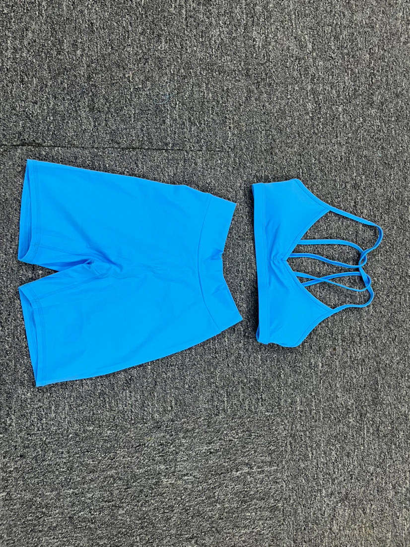 Quick Drying Nude Feel Yoga Suit Sexy Sports Running Fitness Clothes Suit Beauty Back Yoga Two Piece Set