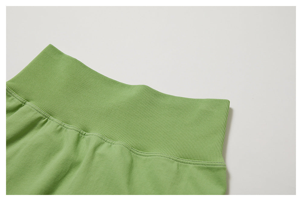 Sollinarry Seamless High Waist Yoga Shorts Belly Contracting Hip Raise Fitness Pants Outer Wear Running Exercise Shorts