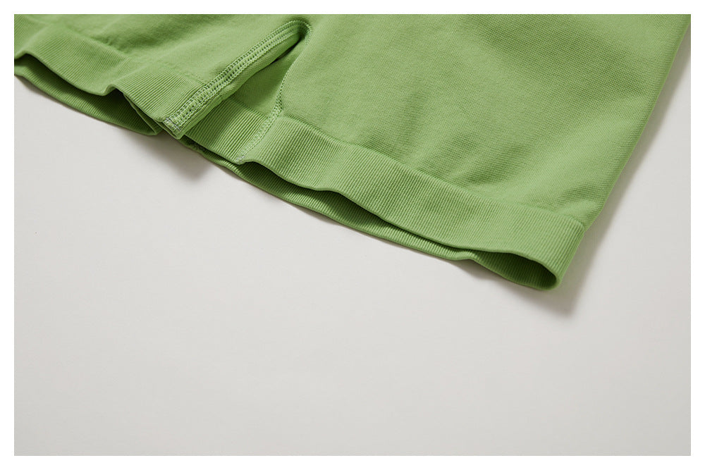 Sollinarry Seamless High Waist Yoga Shorts Belly Contracting Hip Raise Fitness Pants Outer Wear Running Exercise Shorts