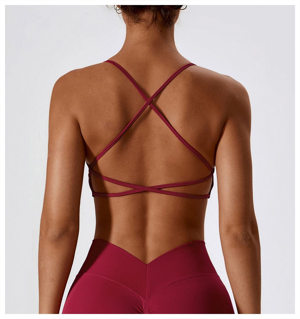 Sollinarry Seamless Yoga Bra Quick Drying Tight Sports Running Fitness Clothes Women Sling Beauty Back Yoga Clothes Crossback