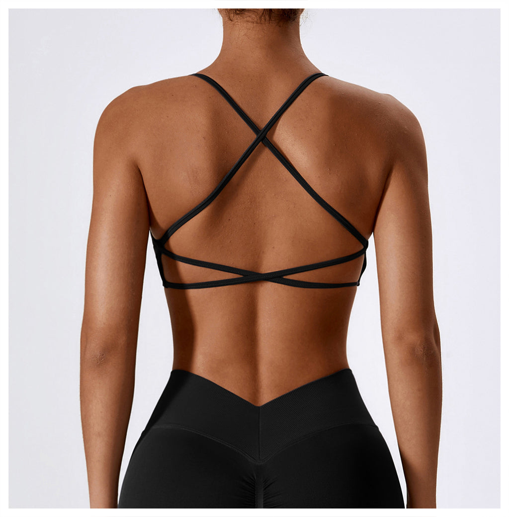 Sollinarry Seamless Yoga Bra Quick Drying Tight Sports Running Fitness Clothes Women Sling Beauty Back Yoga Clothes Crossback