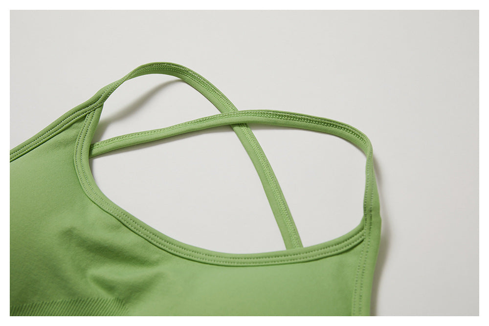 Sollinarry Seamless Yoga Bra Quick Drying Tight Sports Running Fitness Clothes Women Sling Beauty Back Yoga Clothes Crossback