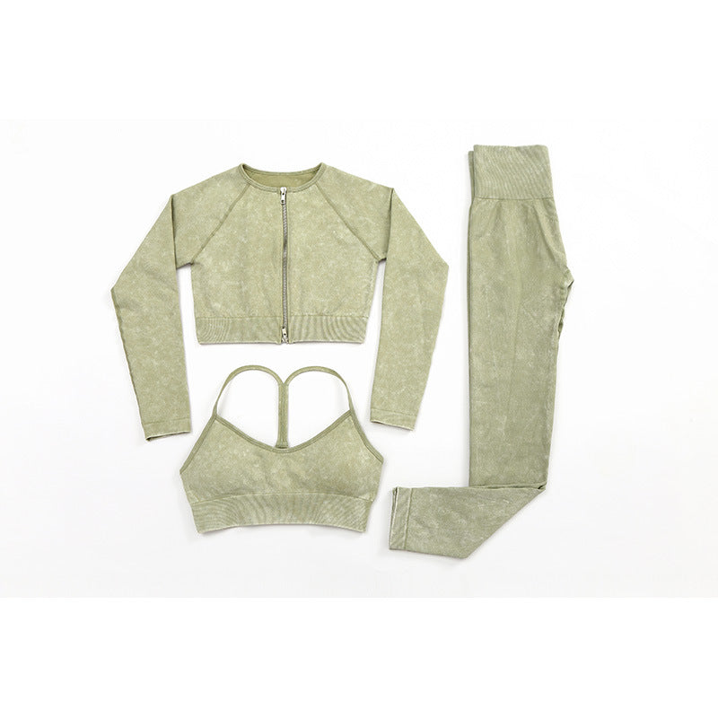 Outdoor Exercise Yoga Clothes Suit With Chest Pad Wireless High Waist Slim Fitting Back Shaping Nude Feel Seamless Yoga Clothes