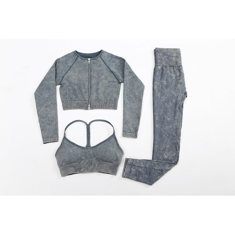 Outdoor Exercise Yoga Clothes Suit With Chest Pad Wireless High Waist Slim Fitting Back Shaping Nude Feel Seamless Yoga Clothes