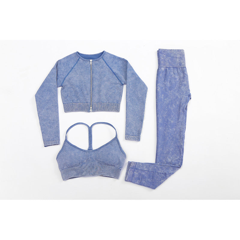 Outdoor Exercise Yoga Clothes Suit With Chest Pad Wireless High Waist Slim Fitting Back Shaping Nude Feel Seamless Yoga Clothes