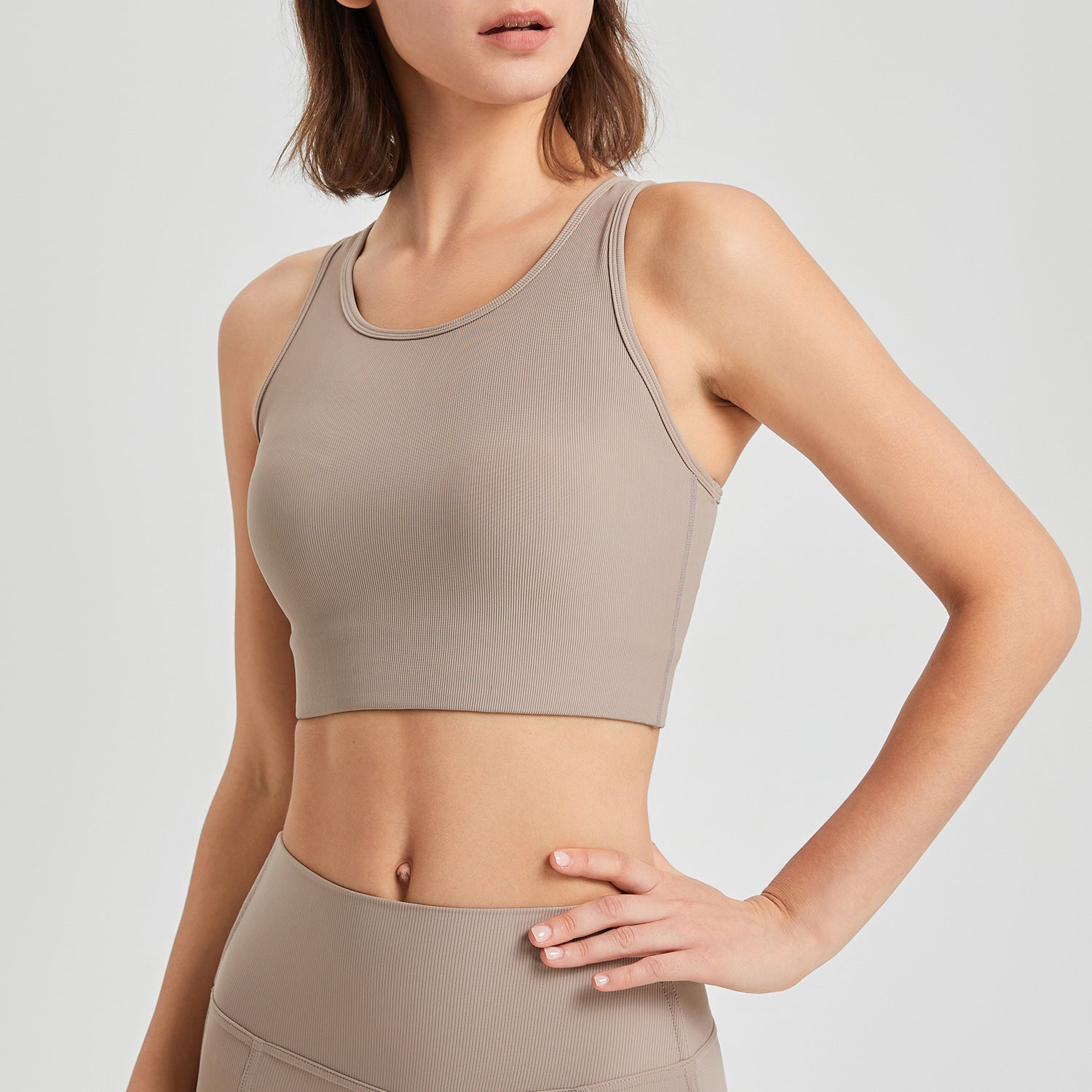 Sous-vêtements de sport à séchage rapide pour femme, une pièce, antichoc, soutien-gorge de course, fitness, yoga, débardeur