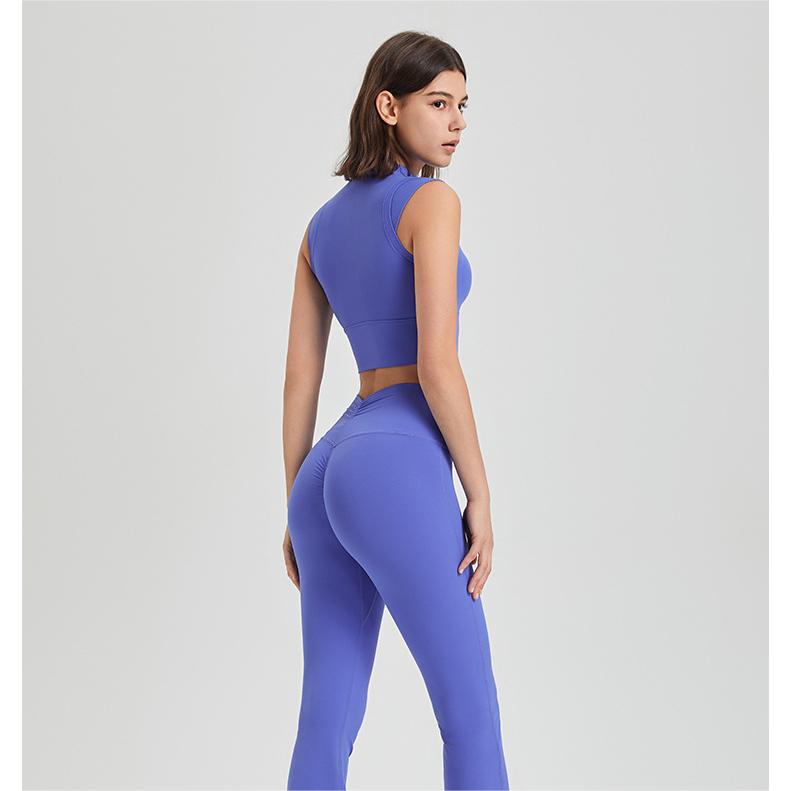 Ropa interior de licra elástica de alta elasticidad a prueba de golpes para correr, ejercicio, cuello alto, copa fija, ropa de yoga, sujetador, chaleco de secado rápido, top de entrenamiento