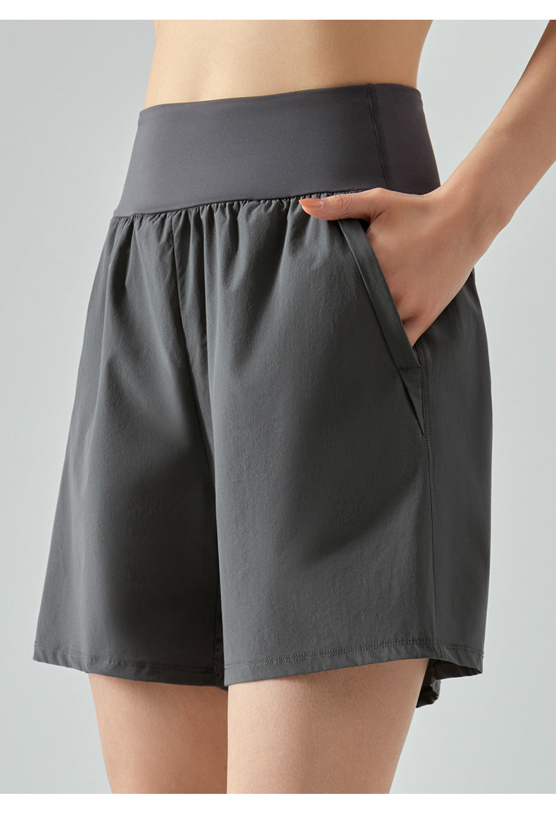 Summer Five Point Yoga Shorts High Waist Belly Contracting Loose Casual Sports Shorts Running Fitness Yoga Pants Women