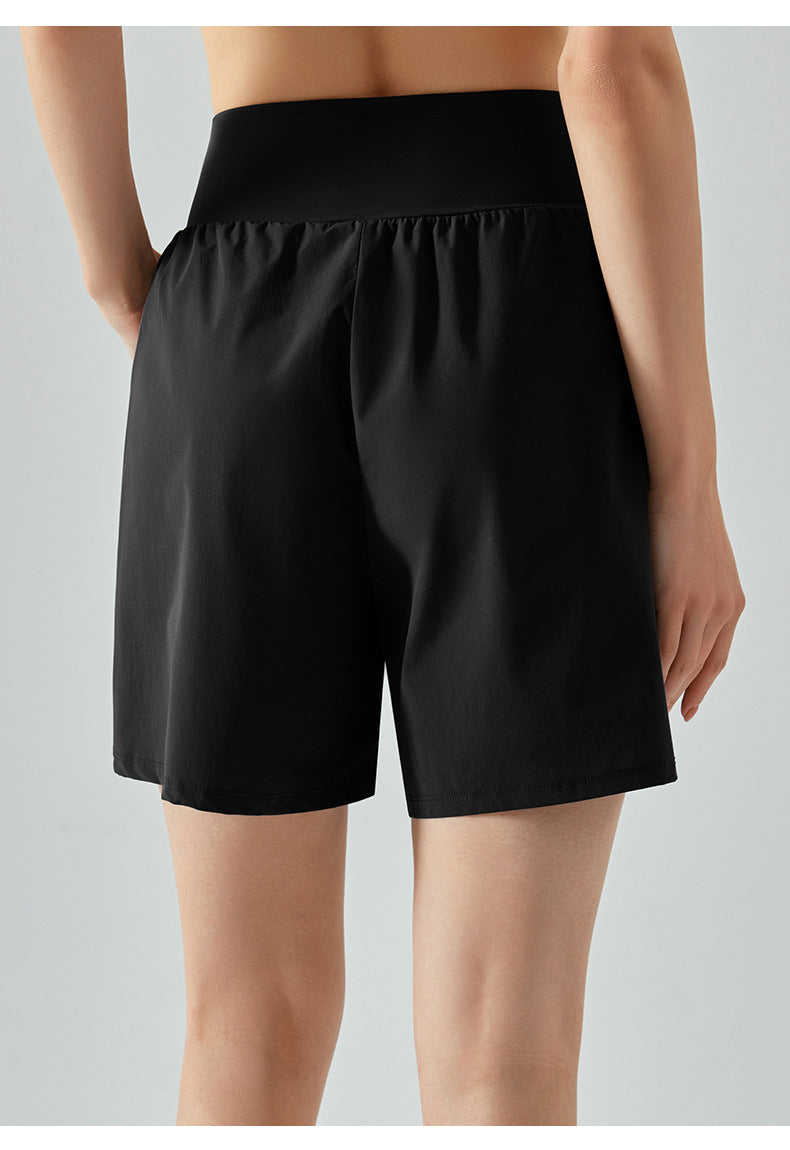 Summer Five Point Yoga Shorts High Waist Belly Contracting Loose Casual Sports Shorts Running Fitness Yoga Pants Women