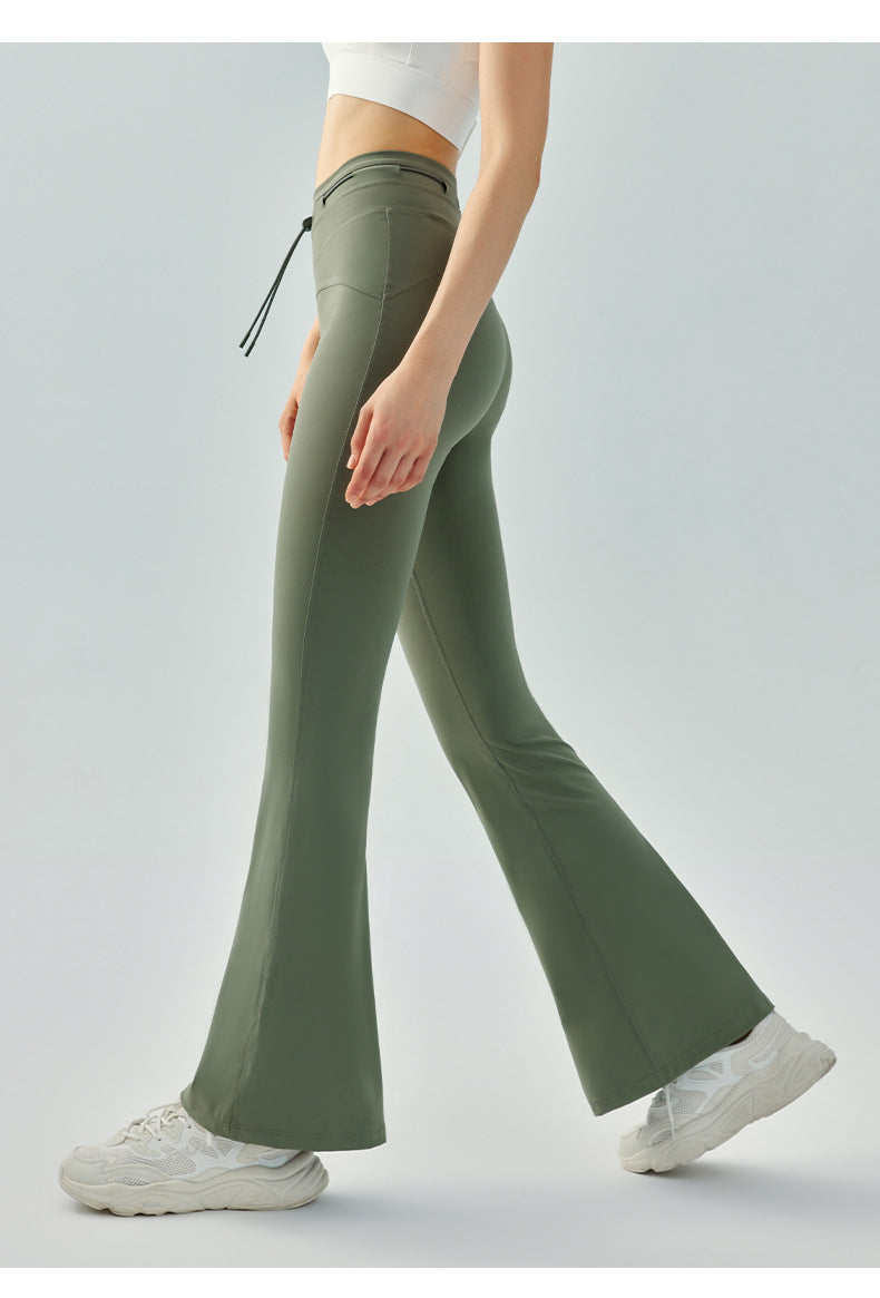 Outdoor Yoga Bell Bottom Pants Women Tight High Waist Hip Lifting Wide Leg Pants Slim Fit Slimming Micro Pull Yoga Pants